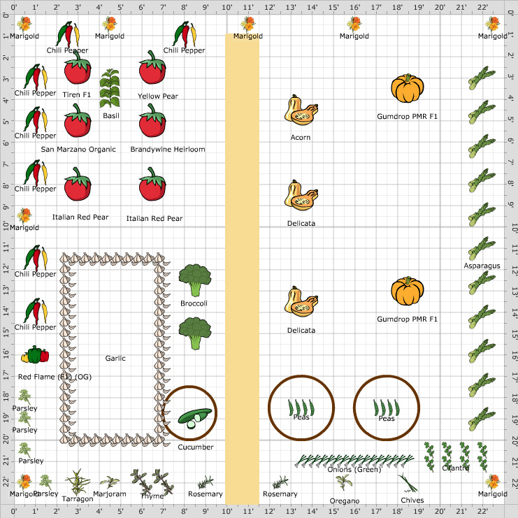 Spring Garden Draft Example Garden Plan - 2020: First draft