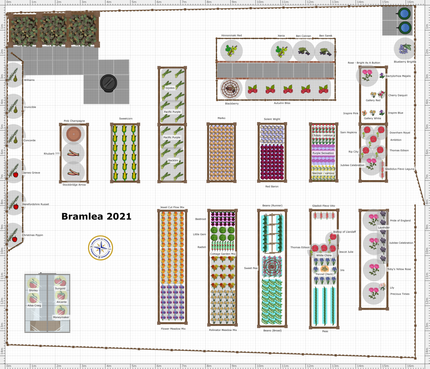 Garden Plan - 2021: Bramlea veg plot