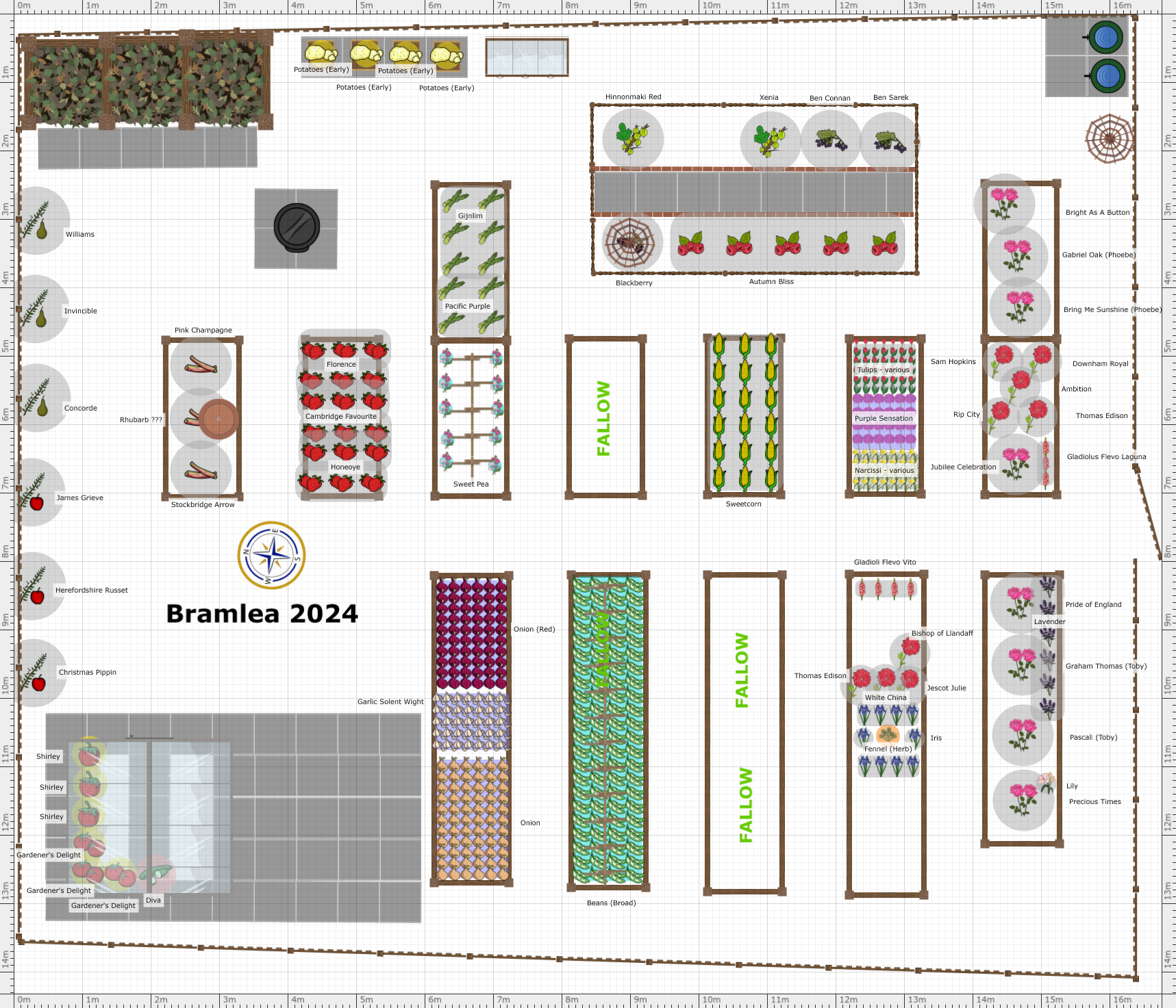 Garden Plan - 2024: Bramlea veg plot